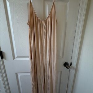 Wide-Leg Women's Jumpsuit in Light Beige